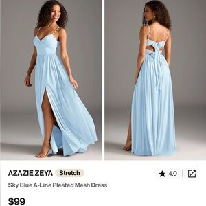 Azazie Zeya Sky Blue Bridesmaid Gown